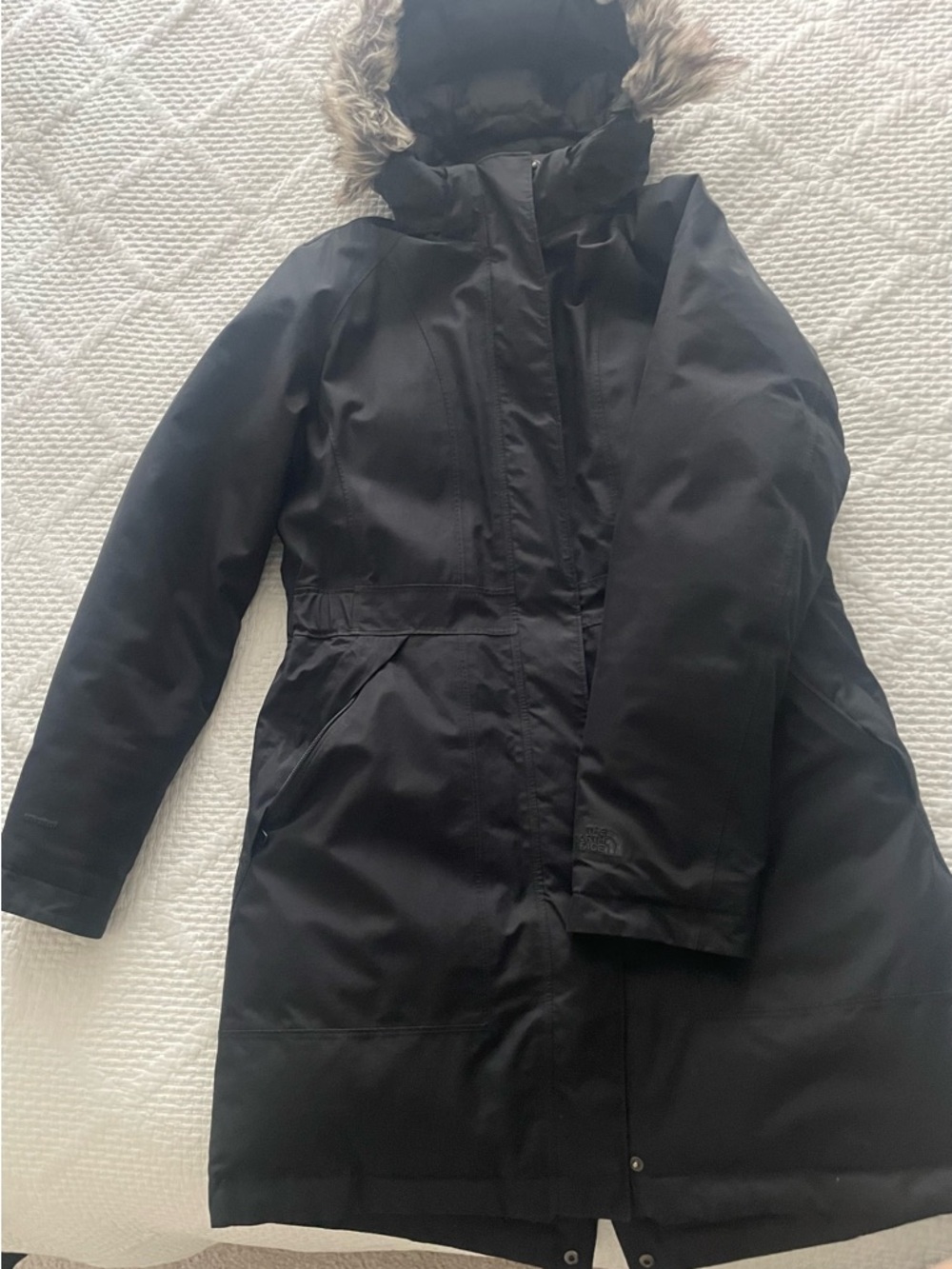 The North Face Black Long Insulated Parka with Faux Fur Trim